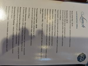 Lunch menu at An Talla in Inverness