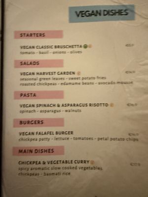 Menu  at Roza in Gozo