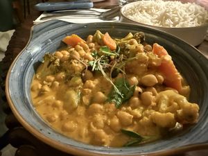 Chickpea curry  at Roza in Gozo