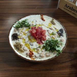 Ful beltahine (specify WITHOUT yoghurt; ours came with yoghurt although there is no mention of it in the menu) at Restorant Arabesque in Tirana