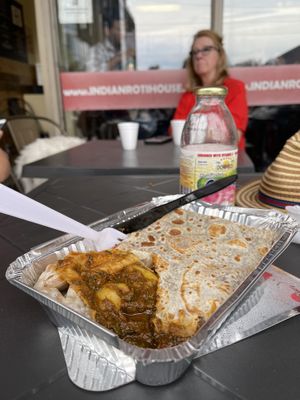 Potato and spinach roti    at Indian Roti House in Toronto