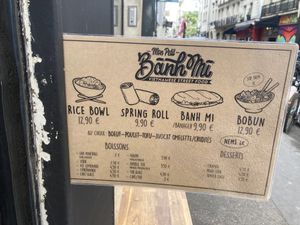the menu!  at Mon Petit Bánh Mì in Paris