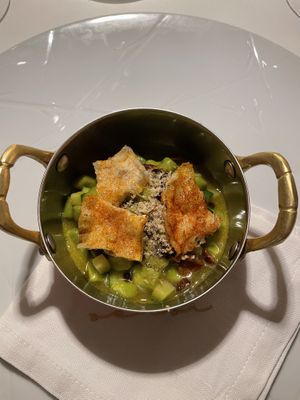 Gnocchi from zucchini   at Sensi Restaurant in Amalfi