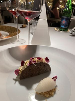 Desert! White chocolate   at Sensi Restaurant in Amalfi