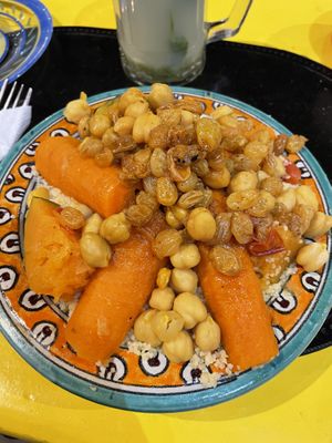 Pumpkin and raisin couscous   at Shyadma's Vegan Food in Essaouira