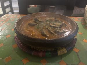 This picture doesn’t do it justice. It was a sight to delight - sizzling, fragrant and yummy. We were too busy eating to take more pics - highly recommend!!  at Shyadma's Vegan Food in Essaouira