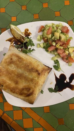 this was super tasty! crunchy pastry filled with veggies  at Shyadma's Vegan Food in Essaouira