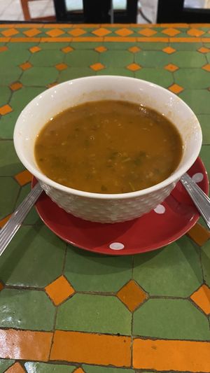 harira, our starter. one of the best we ate in essaouira  at Shyadma's Vegan Food in Essaouira