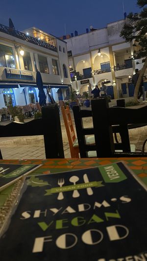 beautiful square!  at Shyadma's Vegan Food in Essaouira