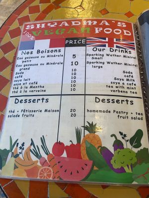 Do not get the homemade pastry- its just some small cookies at Shyadma's Vegan Food in Essaouira