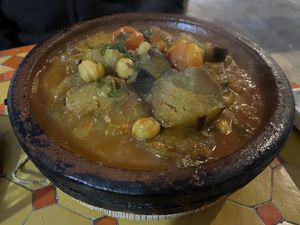 Eggplant tajine  at Shyadma's Vegan Food in Essaouira