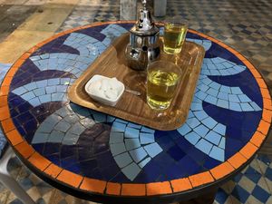 Verbena tea/thé à la verveine   at Shyadma's Vegan Food in Essaouira