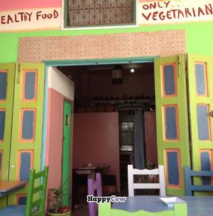 colourful decor at Shyadma's Vegan Food in Essaouira