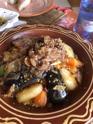 Fantastic tajine with variety of vegetables at Shyadma's Vegan Food in Essaouira