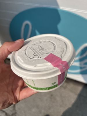Compostable cup   at Lovely Ice Cream in Canmore