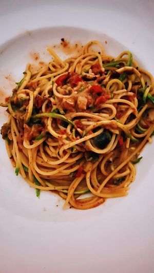 Spaghetti con verdure  at Officine Vegetali Home Restaurant in Controguerra