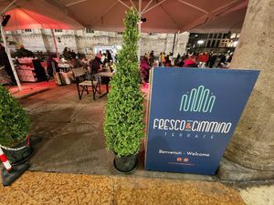 Outdoor part of the restaurant at Fresco & Cimmino in Milan