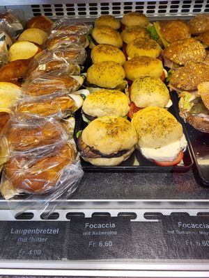 Focaccia sandwiches with eggplant at Furter in Aarau