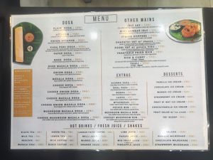 Menu 26th Jan 2019 at Balaji Dosai in Kandy