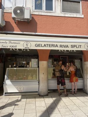 Outer view  at Riva Gelateria in Split