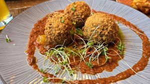 Mushroom risotto balls at BrewDog in Reykjavik