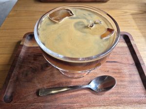 Ladakhi delight (shot of espresso and apricot juice) delicious at Metta Cafe in Leh