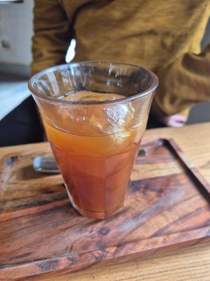 Apricot iced tea at Metta Cafe in Leh