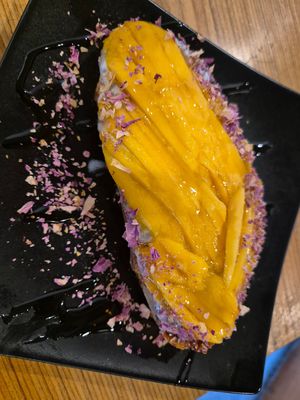 Mango malai toast vegan version at Metta Cafe in Leh