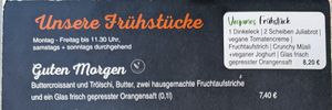 Menu at Bäckerei Trölsch in Leonberg