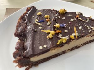 Vegan tart   at La Aldea Cafe Bar in Conil De La Frontera