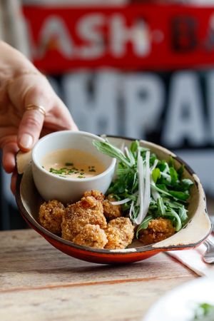Lion's mane mushroom bites starter at Makars Mash Bar - Edinburgh in Edinburgh