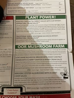 V options  at Makars Mash Bar - Edinburgh in Edinburgh