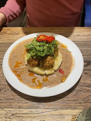 Spicy mushroom dish with scotch bonnet   at Makars Mash Bar - Edinburgh in Edinburgh