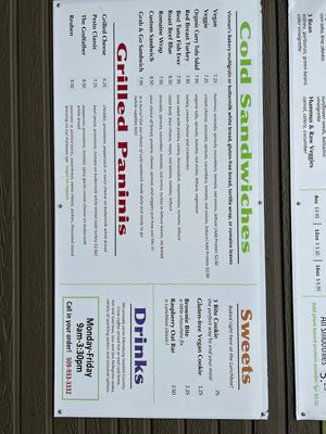 Lunchbox menu, pt B  at Lunchbox Cafe in Ellensburg