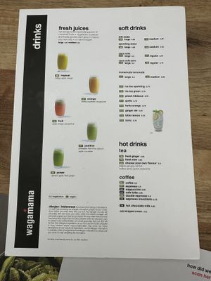 Getränkekarte  at Wagamama in The Hague