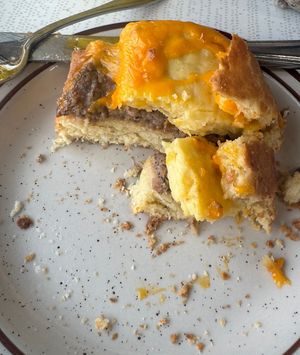 Vegan Biscuit Sandwich - vegan sausage, ‘egg’ and ‘cheese’, sorry I always forget to take pictures until I’ve already started eating 😂  at The Coffee Shop by Hammerhead Coffee Roasters in Bellingham