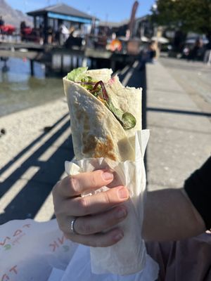 Vegan Chicken Satay Wrap  at TANK in Queenstown