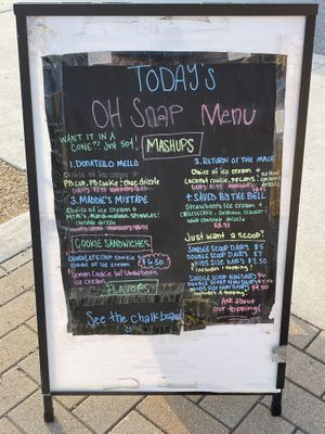 Menu 5/22/24  at Oh Snap! Ice Cream in Bentonville