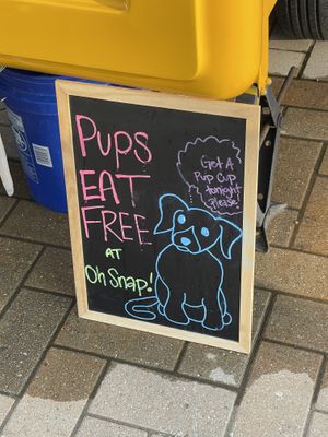 Pups eat free!  at Oh Snap! Ice Cream in Bentonville