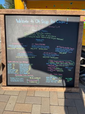 Menu.  at Oh Snap! Ice Cream in Bentonville