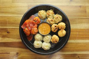 Vegan MOMO Platter cooked four ways at Momo Central Brunswick in Brunswick