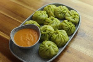 Vegan Spinach Dough MOMO at Momo Central Brunswick in Brunswick
