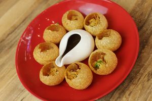 Vegan pani puri at Momo Central Brunswick in Brunswick