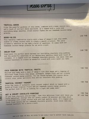 Menu Sept 2023  at Kia Ora Café in Koh Phangan