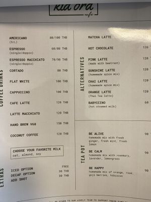 Menu Sept 2023  at Kia Ora Café in Koh Phangan