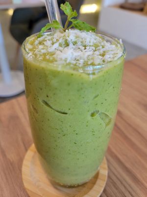 Green vitality smoothie at Kia Ora Café in Koh Phangan