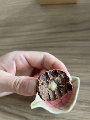 Rocher ball - vegan complimentary when leaving a review   at Kia Ora Café in Koh Phangan