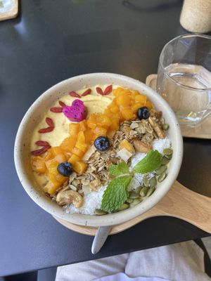 Mango Smoothie bowl  at Kia Ora Café in Koh Phangan
