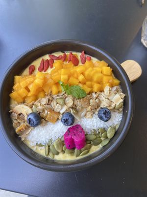 Mango Smoothie bowl  at Kia Ora Café in Koh Phangan