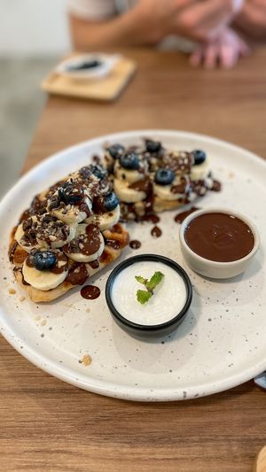 Sweet waffles  at Kia Ora Café in Koh Phangan